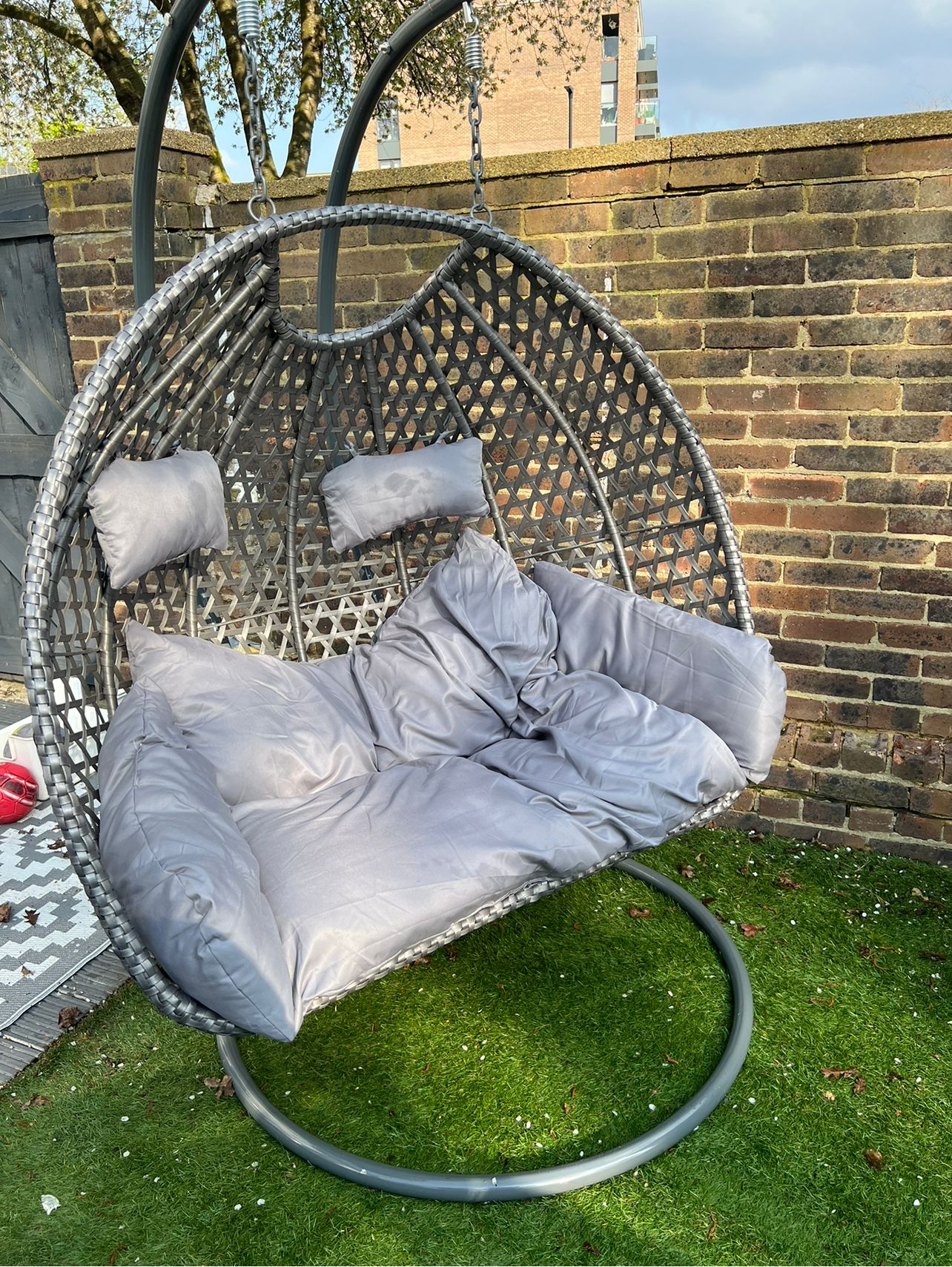 Harrington XL Double Hanging Egg Chair Dark Grey/Anthracite