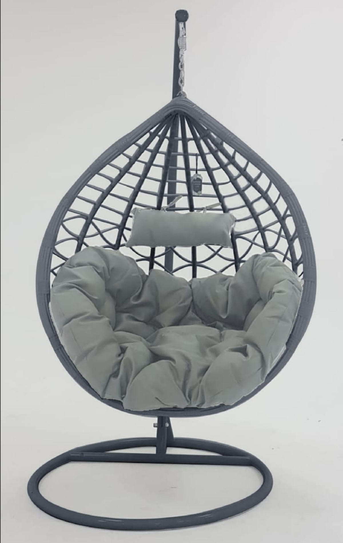 Heston Single Hanging Egg Chair Light Grey