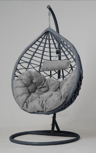 Heston Single Hanging Egg Chair Light Grey