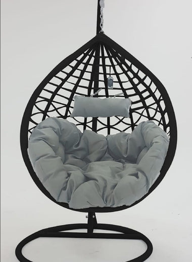 Heston Single Hanging Egg Chair Black